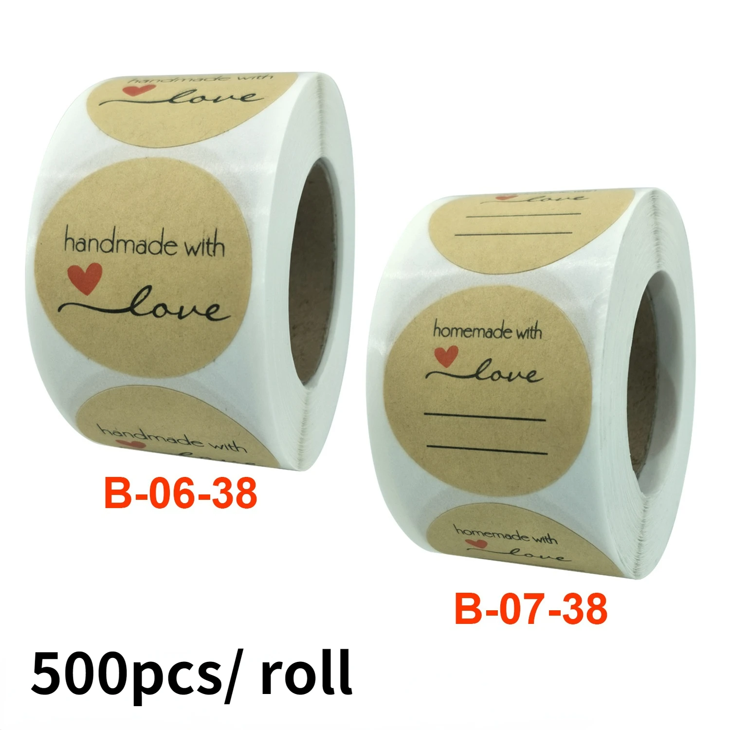 

500 шт./рулон, наклейки из крафт-бумаги