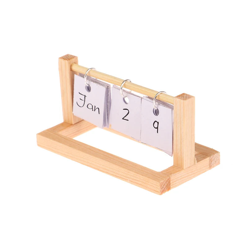 

Миниатюрный Настольный календарь для кукольного домика, настенный календарь, модель мебели, аксессуары для создания жизни кукольного дома