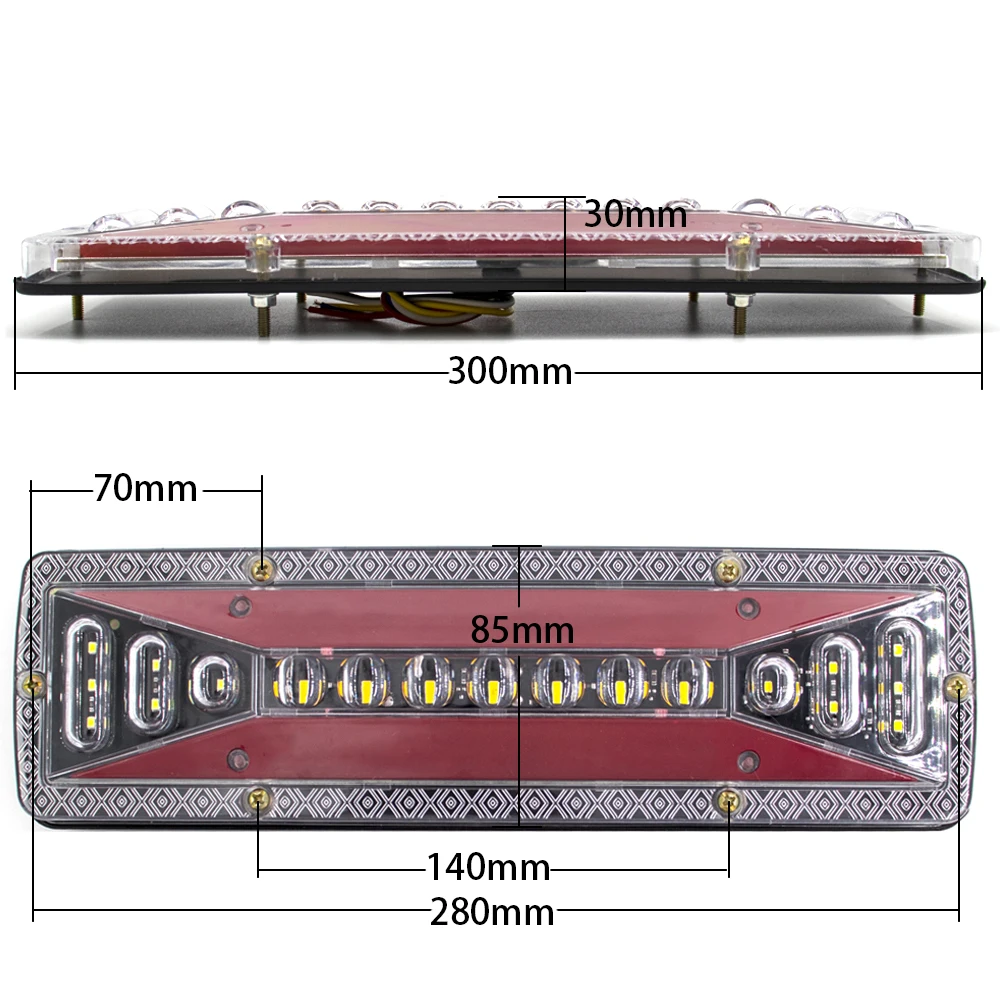 2 шт. 12 В 24 Динамический светодиодный задний фонарь для автомобиля грузовика