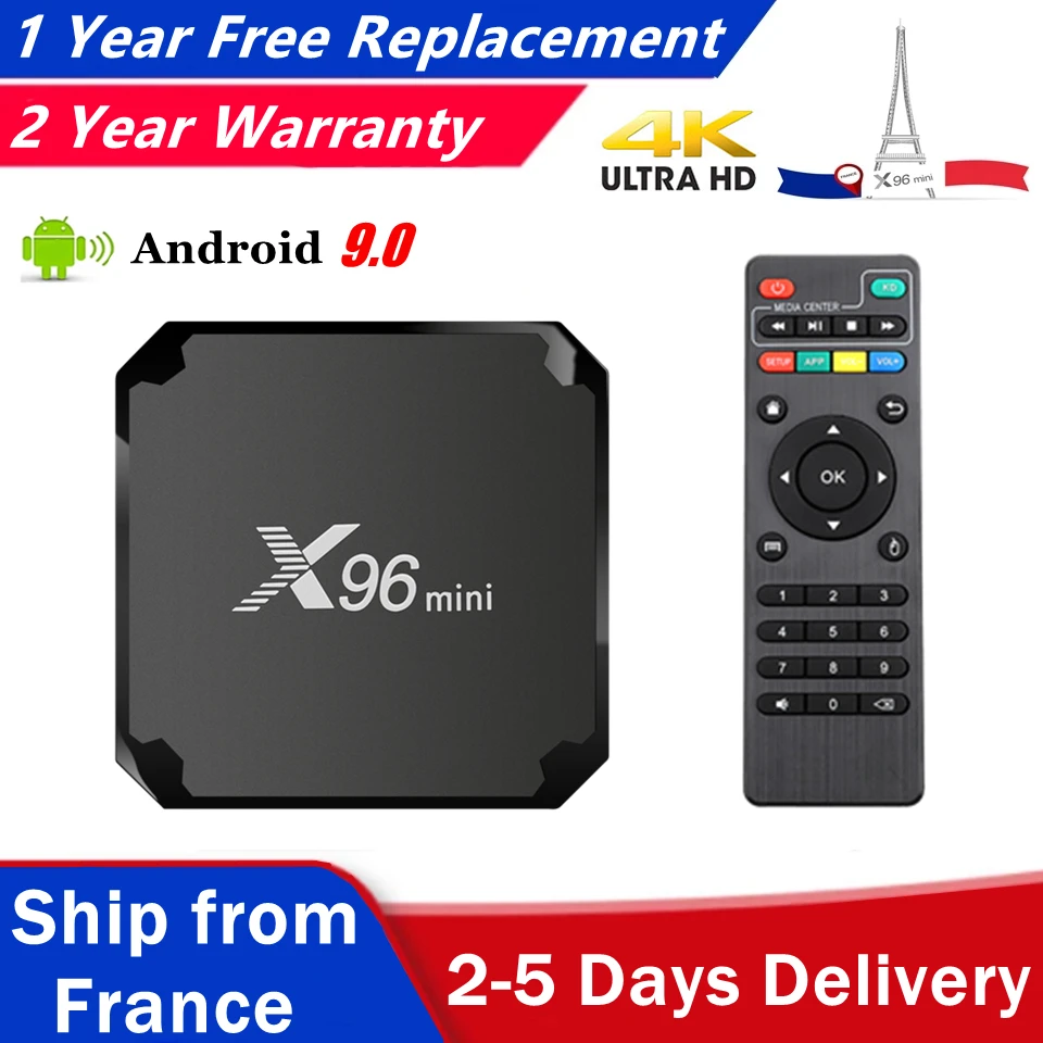

X96 Mini IPTV Box Android 9.0 Amlogic S905W 2.4Ghz Wifi 1080P 4K Smart Ip Tv Set Top Box Iptv Francais Ship From France x96mini