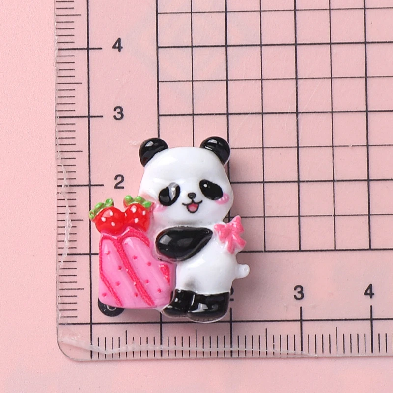 10 шт. Милая резиновая мультяшная панда клубника мороженое пончик конфеты плоская