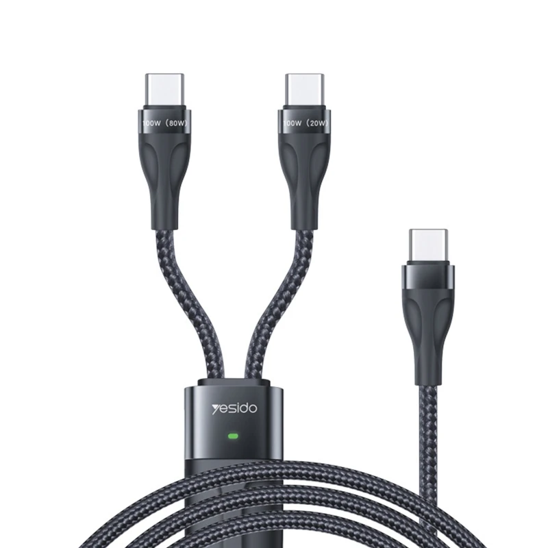 

Зарядный кабель 2 в 1 с портом USB C на USB C, 100 Вт
