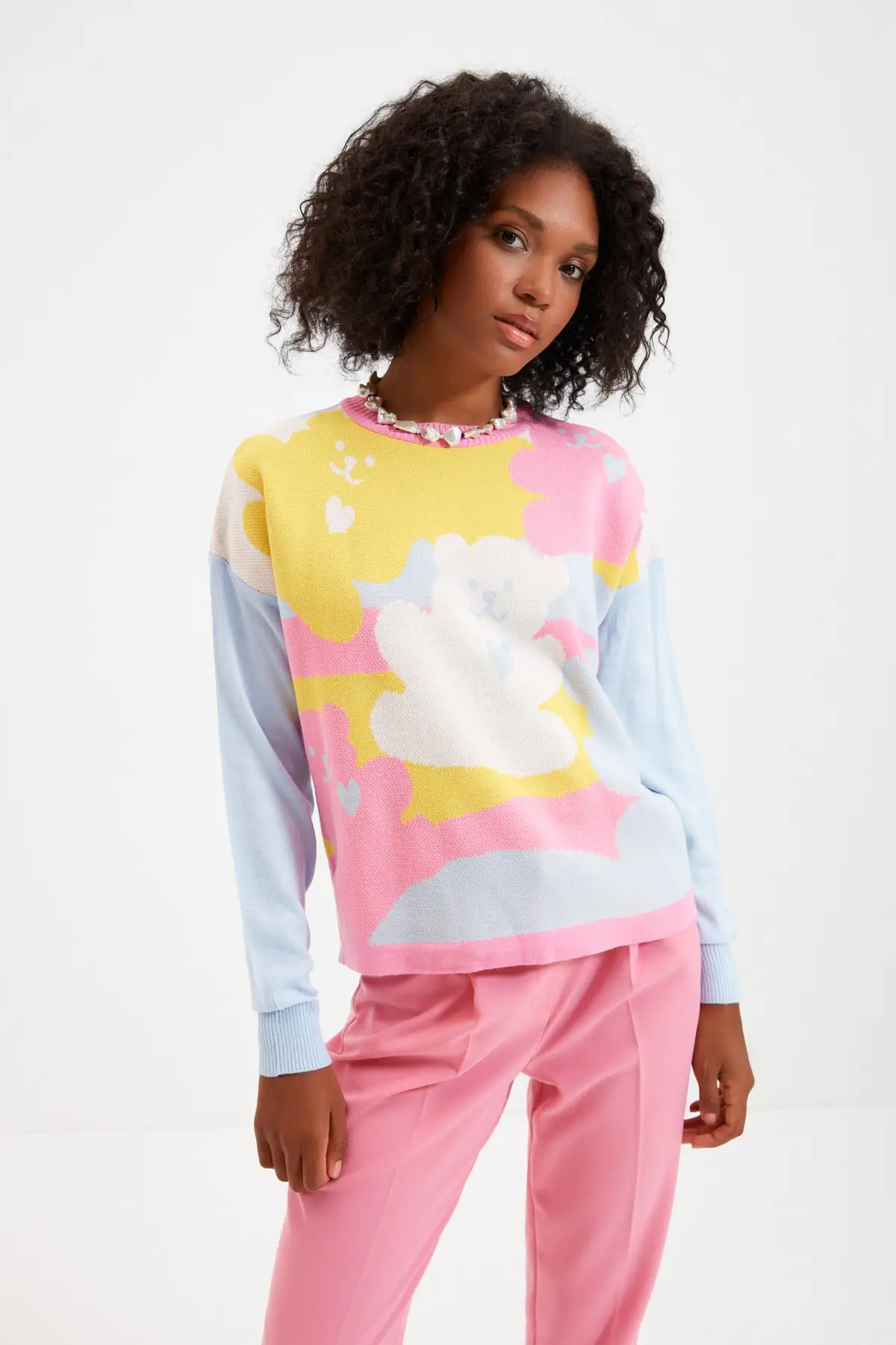 Жаккардовый трикотажный свитер TWOAW22KZ0970 |