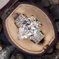 luxury womens accessory elegant gold ring white zircon pear cut diamond jewelry bride wedding band eternal gems rings