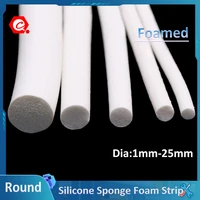 1 5m silicone rubber sponge strip round white foamed backer rod seal strips vmq foaming cord dia1 25mm