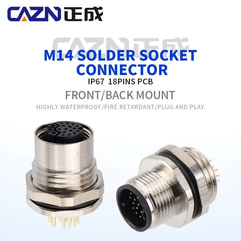 Коннектор для печатной платы CAZN M14 Папа-мама 18-контактное соединение переднее и