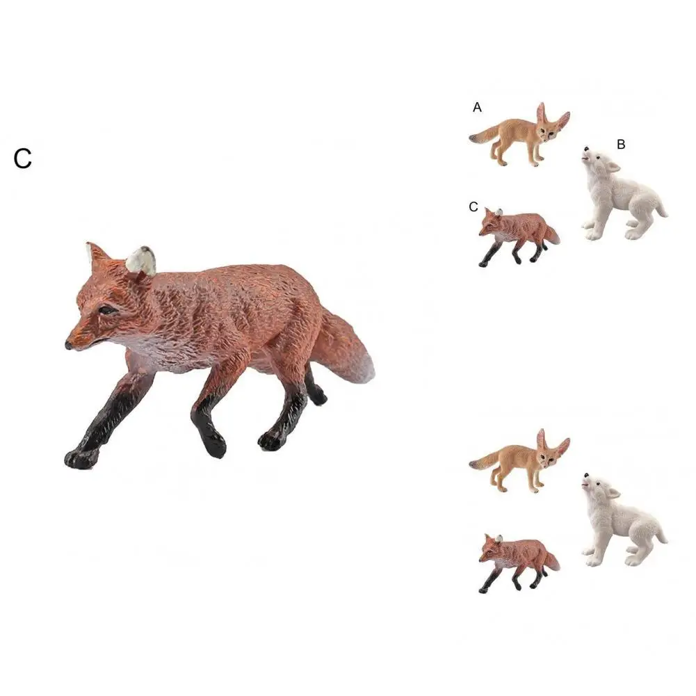 

Comfortable Grip Clear Line Desktop Ornament Miniature Fennec Fox Maned Wolf for Office
