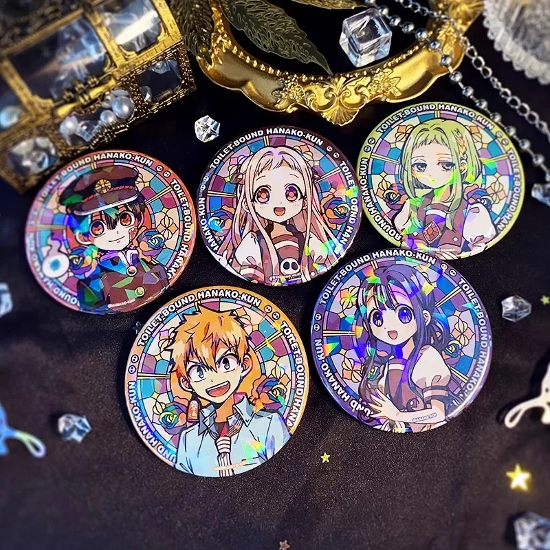 

Toilet-bound Hanako-kun はなこくん Animation Peripherals Laser Shattered Glass Tinplate Badge Flash Accessories Decorate Cute Kawaii