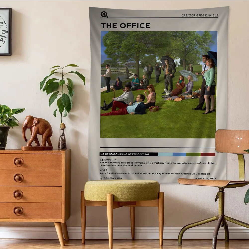 Винтажный Гобелен С Принтом Офисные Друзья Большой Настенный В Стиле Хиппи