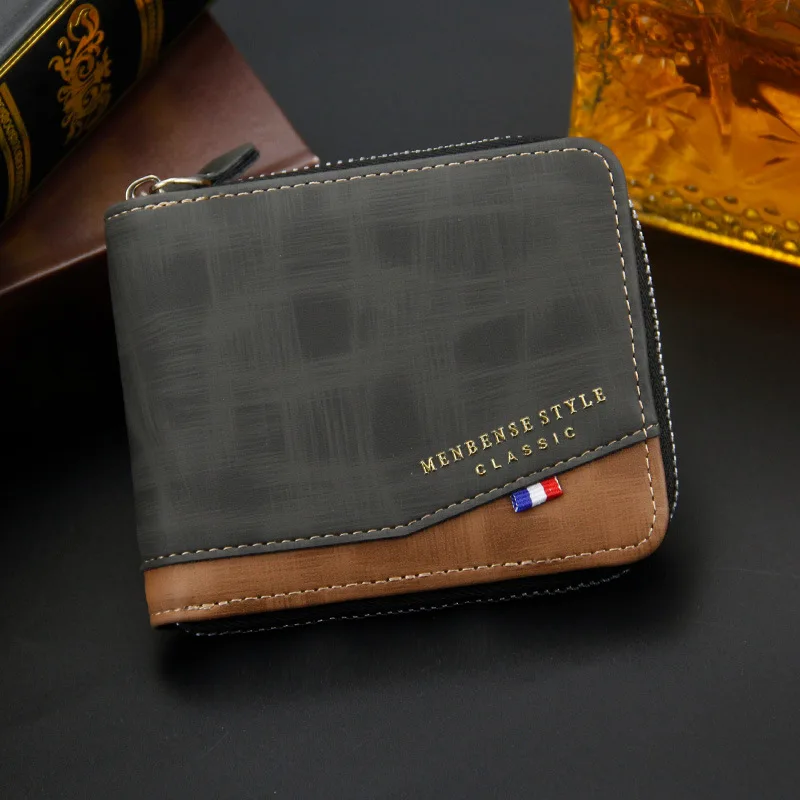 

2022 New Fashion Men Wallets Small Money Purses Wallets New Design Dollar Price Top Men Thin Wallet With Coin Bag Zipper Wallet