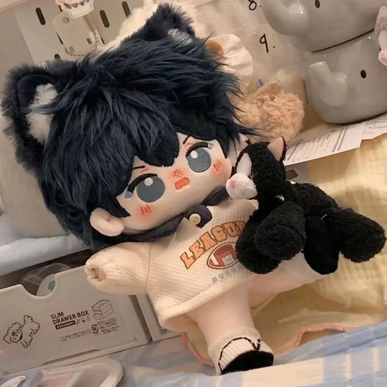 

Anime Isagi Yoichi BLUE LOCK Cartoon Beast Ear Handsome Plush Stuffed Cotton Dolls Cute Dress Up Clothes Pillow Birthday Gift