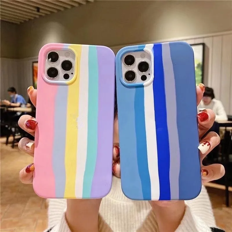 

Luxurious liquid rainbow phone case for Apple iphone xs max xr se 7 8 plus 11 12 pro max silicone soft cover