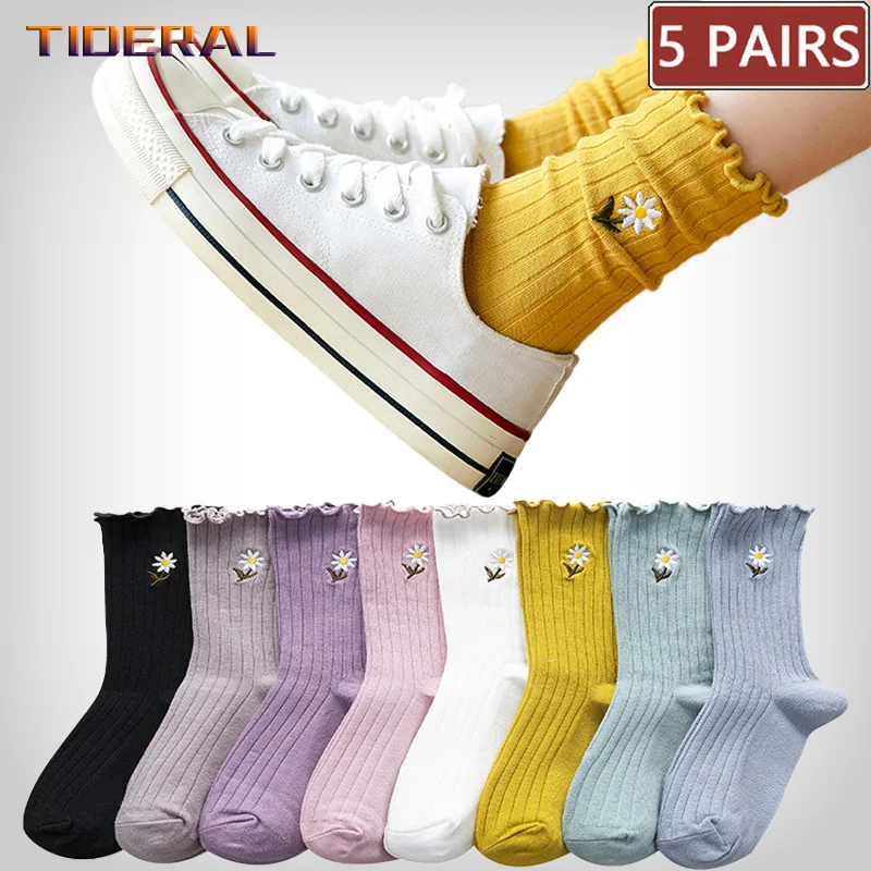 Носки женские хлопковые черные белые однотонные 5 пар | Женская одежда