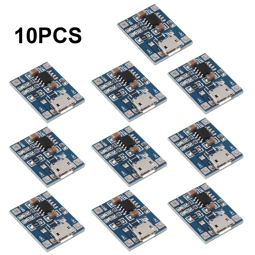 10 шт., защитная плата для литиевой батареи 1 а 18650, зарядный Модуль Micro USB TP4056 с защитной одной пластиной, модуль TC4056