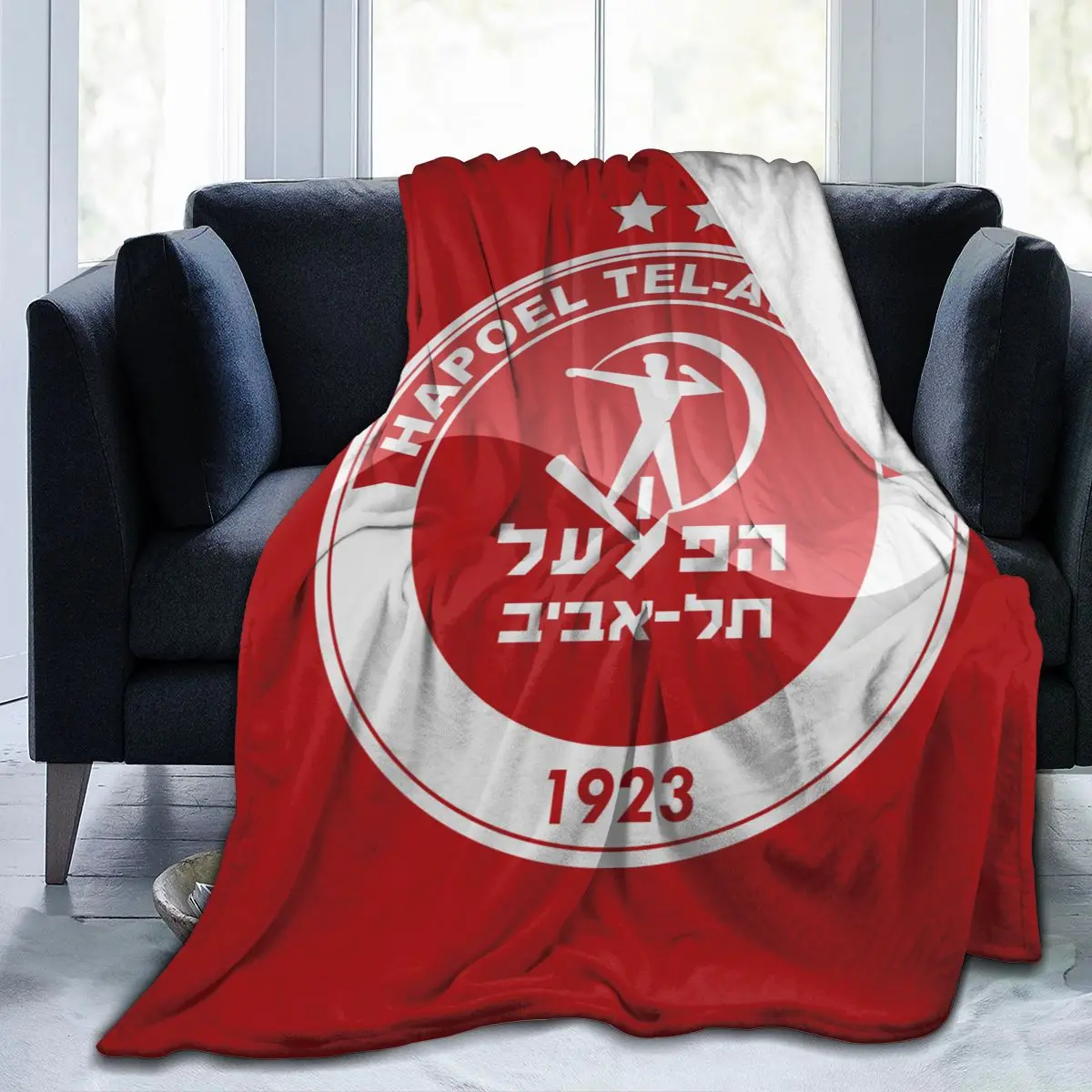 

Israeli Hapoel Tel Aviv FC Throw Blanket Super Soft Flannel Fleece Velvet Blanket Sofa Blanket Carpet for Boys Girls Couch Bed