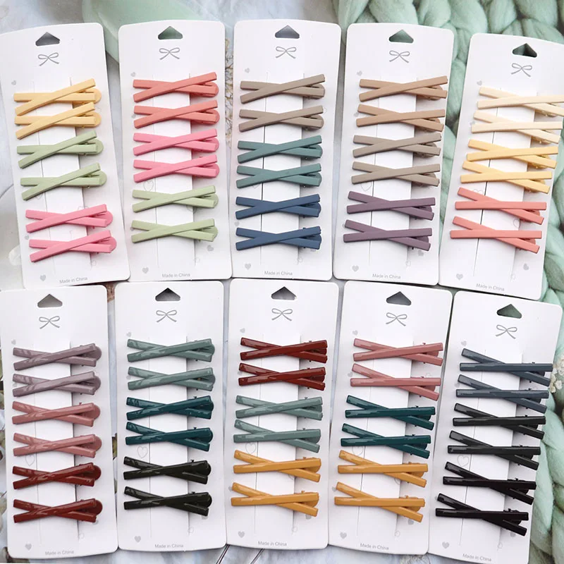 

6/10Pcs/Set Solid Color X Shape Hair Clips For Women Girls Matte Barrettes Colorful Lovely Hairpins Fashion Hair Accessories
