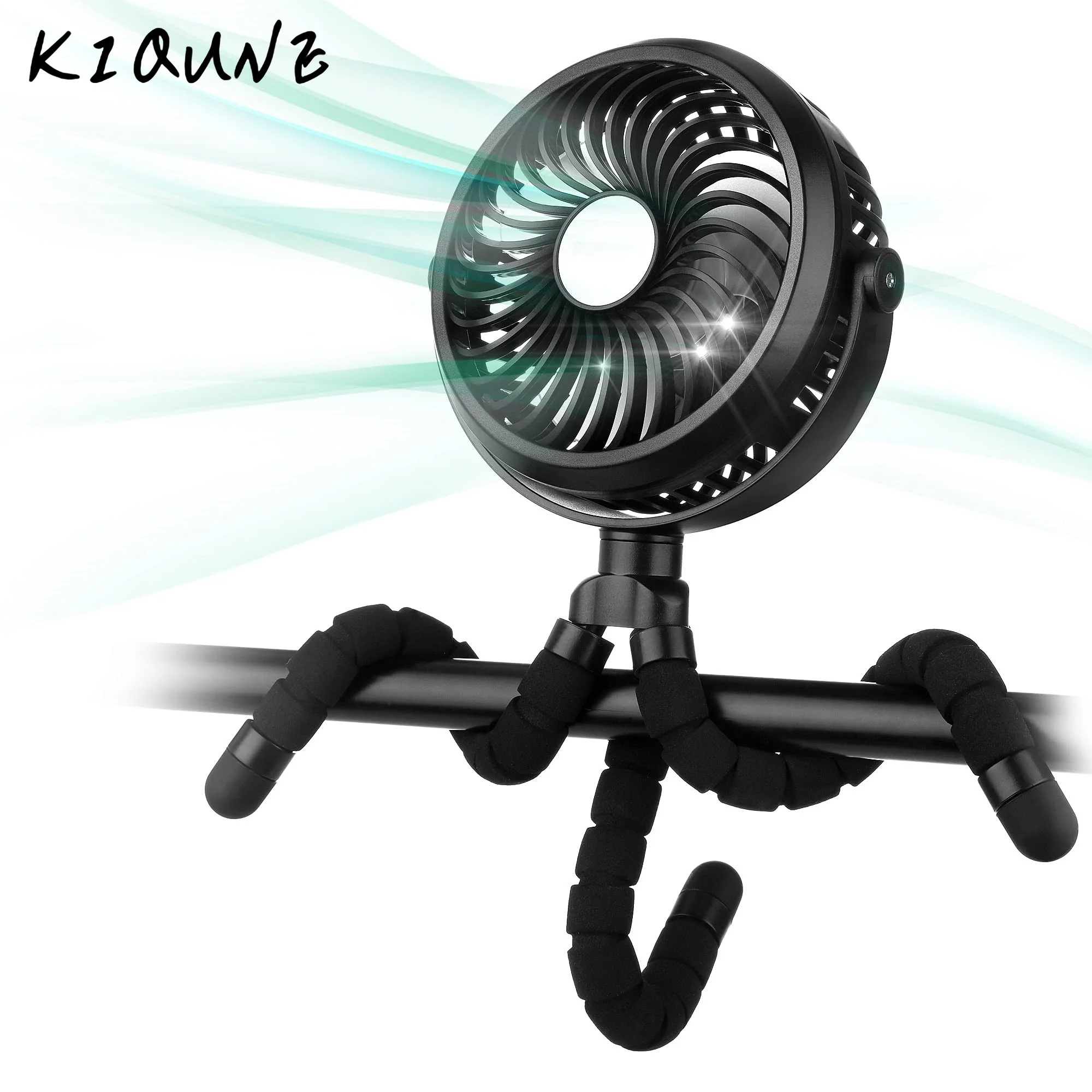 

Battery Operated Stroller Fan Flexible Tripod Clip On Fan with 3 Speeds and Rotatable Handheld Personal Fan for Car Seat Crib