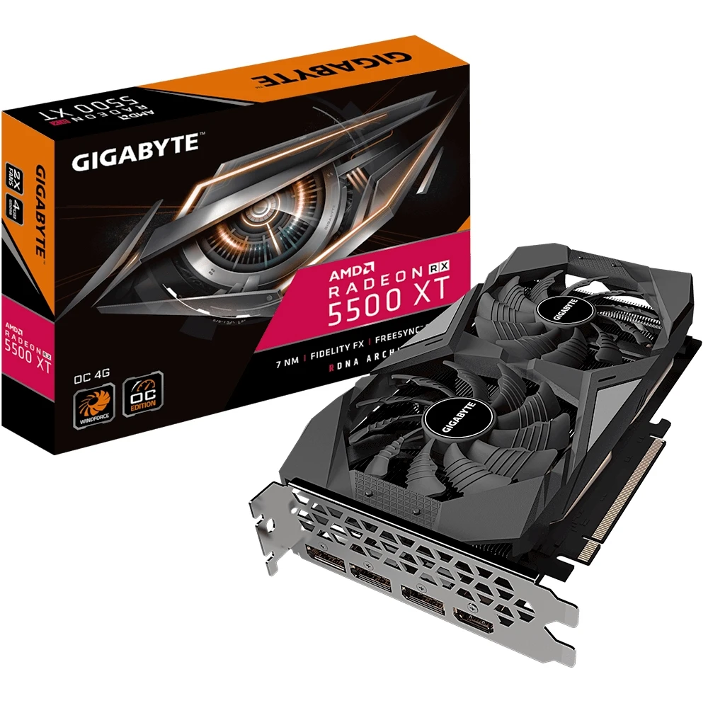 Видеокарта Gigabyte RX 5500 4GB 128bit HDMI 3xDP RTL (GV-R55XTOC-4GD) | Компьютеры и офис