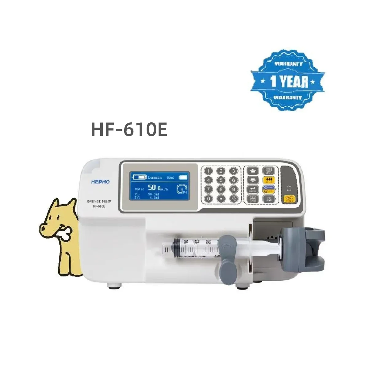 Фото Ветеринарный шприцевой насос HF-610 для внутривенных инфузий у мелких животных, одинарный и двойной насосы №2