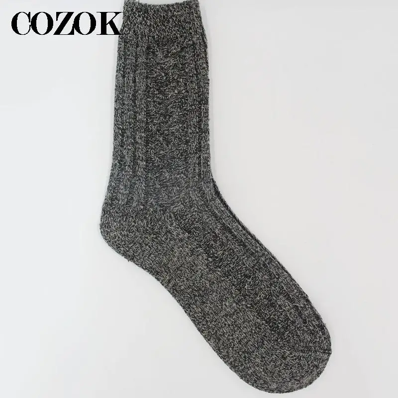 5 Pairs Mens Socks With Wool Twist Double Needle Socks Line To Increase Men Socks Long Thick Warm Winter Sock Calcetines Hombre