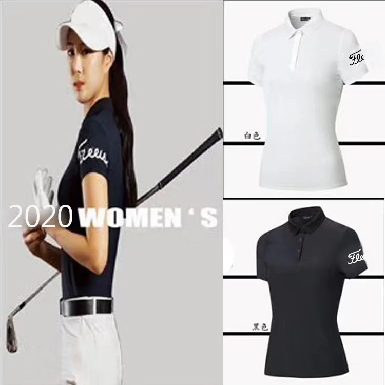 

2022 new golf clothes Golf women's breathable top quick drying T-shirt polo shirt outdoor slim fit short sleeve