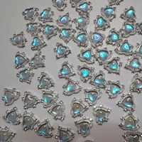 imprisoned heart alloy nail decoration 10pcsbag aurora cat eye rhinestone zircon charms imperial crown heart manicure ornaments