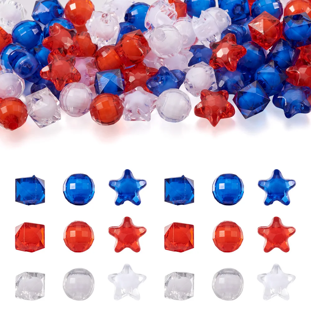 

450Pcs Mixed Shapes Transparent Acrylic Beads Colored Bead in Bead Lovely Children Necklace Bracelet Jewelry DIY Making Findings