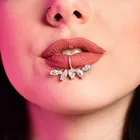 INS Rhinstone сексуальное циркониевое цветочное кольцо для губ не имитация пирсинга ювелирные изделия для тела для женщин хип-хоп кристаллическое кольцо для губ носа Перегородка губ