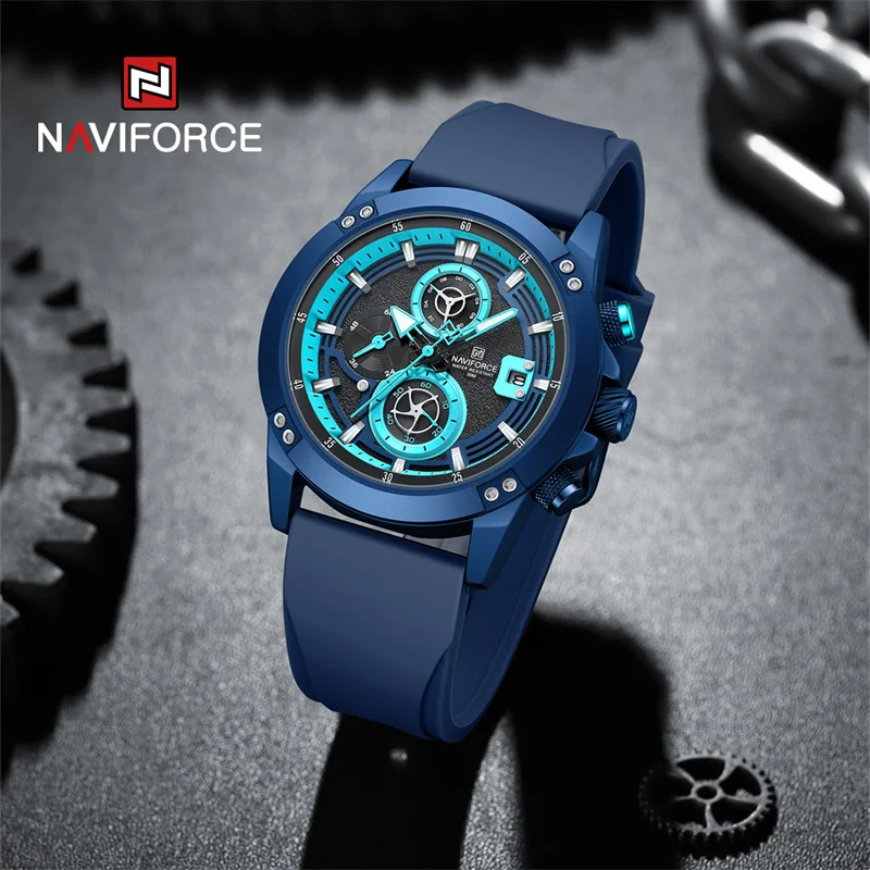 Лучший бренд NAVIFORCE мужские спортивные часы военный силиконовый ремешок