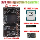 HOT-X79 H61 BTC системная плата для майнинга с E5-2620 2011 CPU + RECC 8G DDR3 ПАМЯТЬ + 120G SSD Поддержка 3060 3080 графической карты