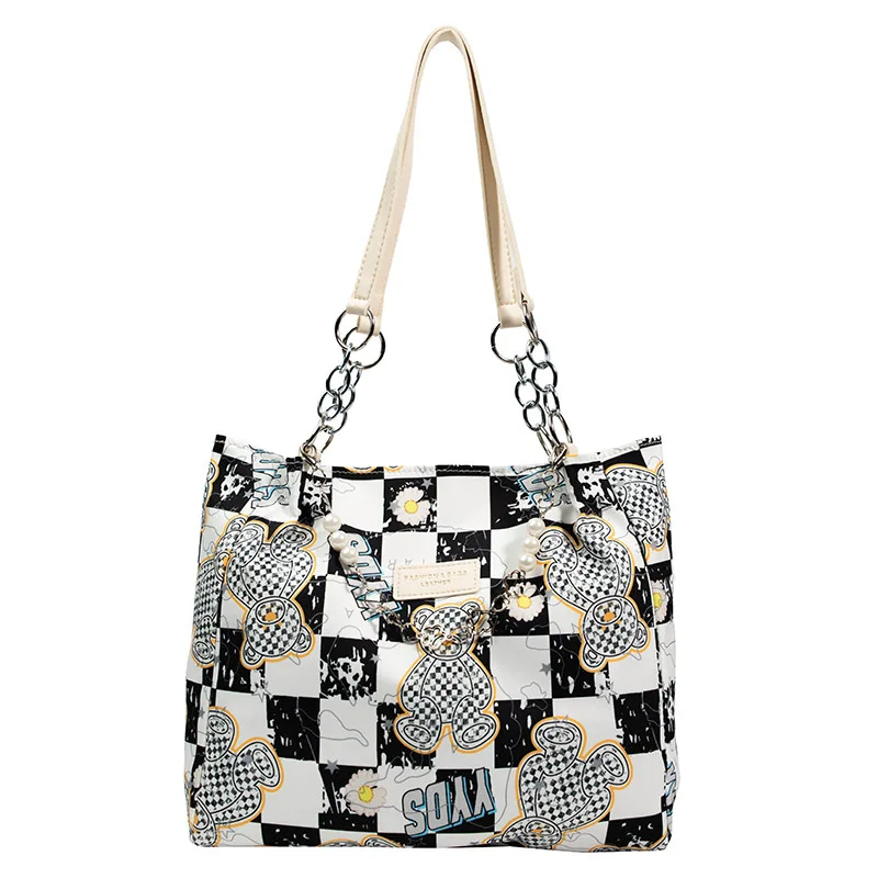 

Популярные женские сумки большой вместимости, новинка 2023, модная простая сумка через плечо контрастных цветов, свежая женская сумка-тоут в западном стиле