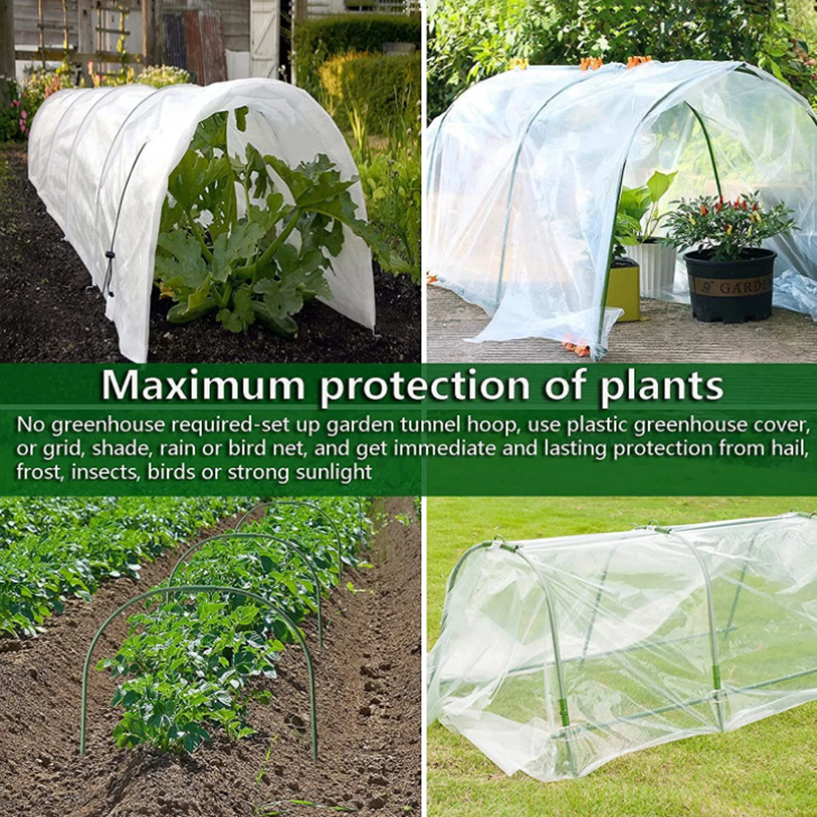 

Garden Vegetable Insect Net Set Cover Plant Flower Care Protection Network Bird Insect Netting Control Mesh Garden Hoops