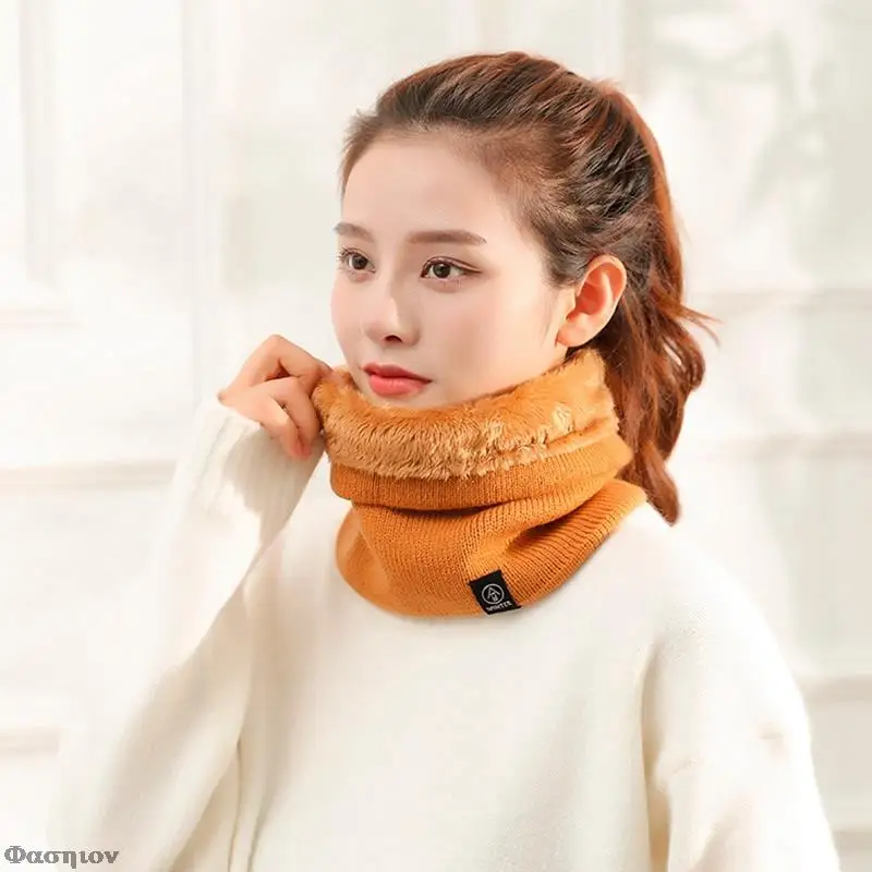 

1Pc Winter Warm Brushed Knit Neck Warmer Circle Go Out Wrap Cowl Loop Snood Shawl Outdoor Ski Climbing Scarf For Men Women