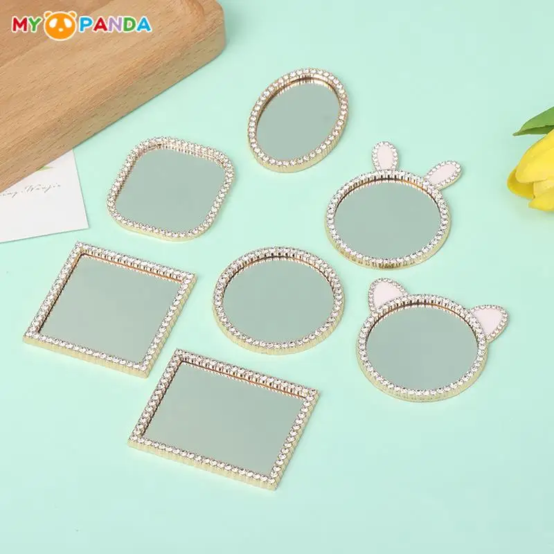 

1/12 кукольный домик, миниатюрная металлическая рамка, зеркальные аксессуары, мебель для ванной комнаты, спальни, миниатюрное зеркало, настенная комната, разные формы