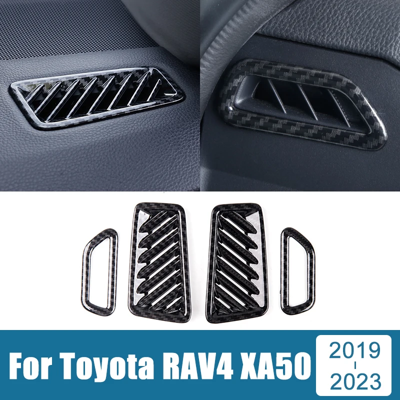 Cubierta de marco de salida de salpicadero de coche ABS, pegatina de anillo embellecedor para Toyota RAV4 XA50 2019 2020 2021 2022 2023, accesorios