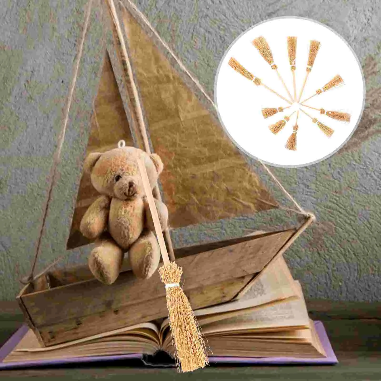 10 шт. мини-домик с метлой украшение имитация метлы декор ручной аксессуар для