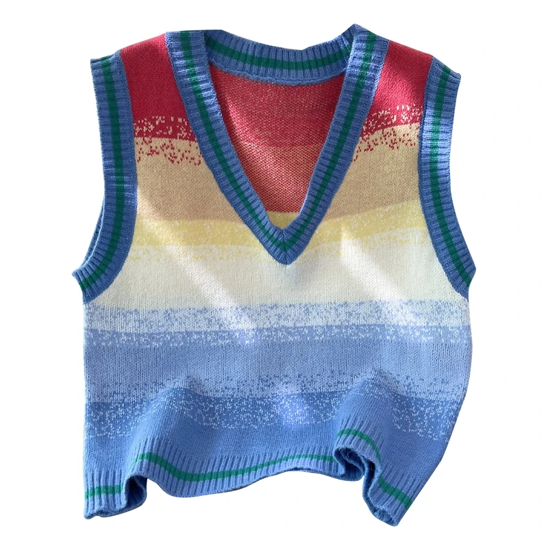 

Женский трикотажный жилет без рукавов, с V-образным вырезом