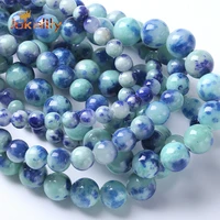natural blue tourmaline persian jades stone beads round beads for jewelry making needlework fit diy bracelet 6 8 10 12mm 15inch