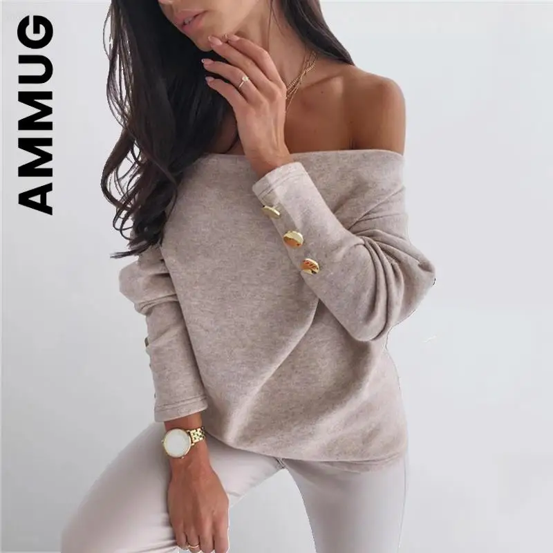 Женский вязаный свитер Ammug новинка шикарная винтажная уличная одежда женские