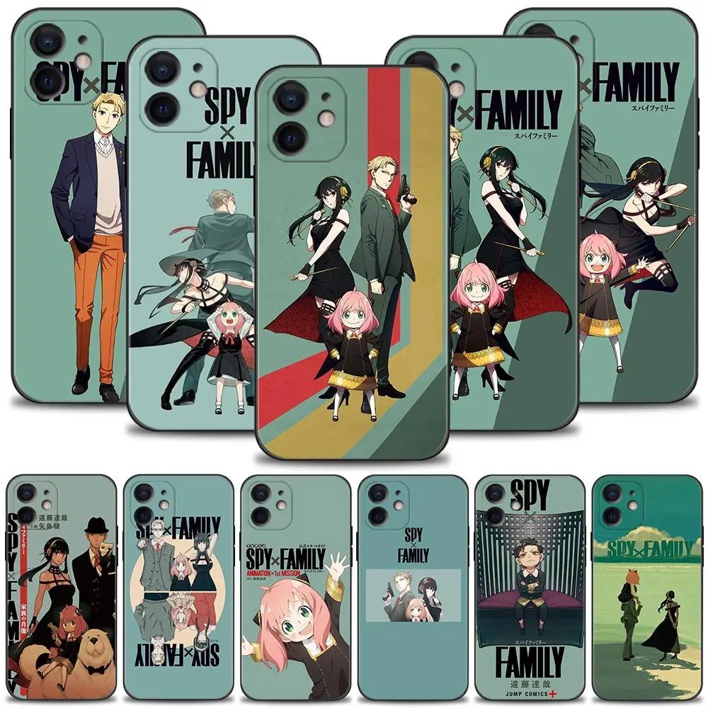 

Phone Case For Apple iPhone 14 13 12 11 Pro Max Mini XS Max XR X 7 8 Plus 6 6S SE Green Poster Spy×Family Twilight Yor Anya