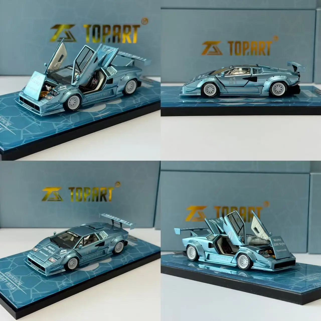 Фото TOPART 1/64 Эксклюзивная модель автомобиля Lamborghini Countach Widebody LBWK (Малайзия), литая под давлением №1