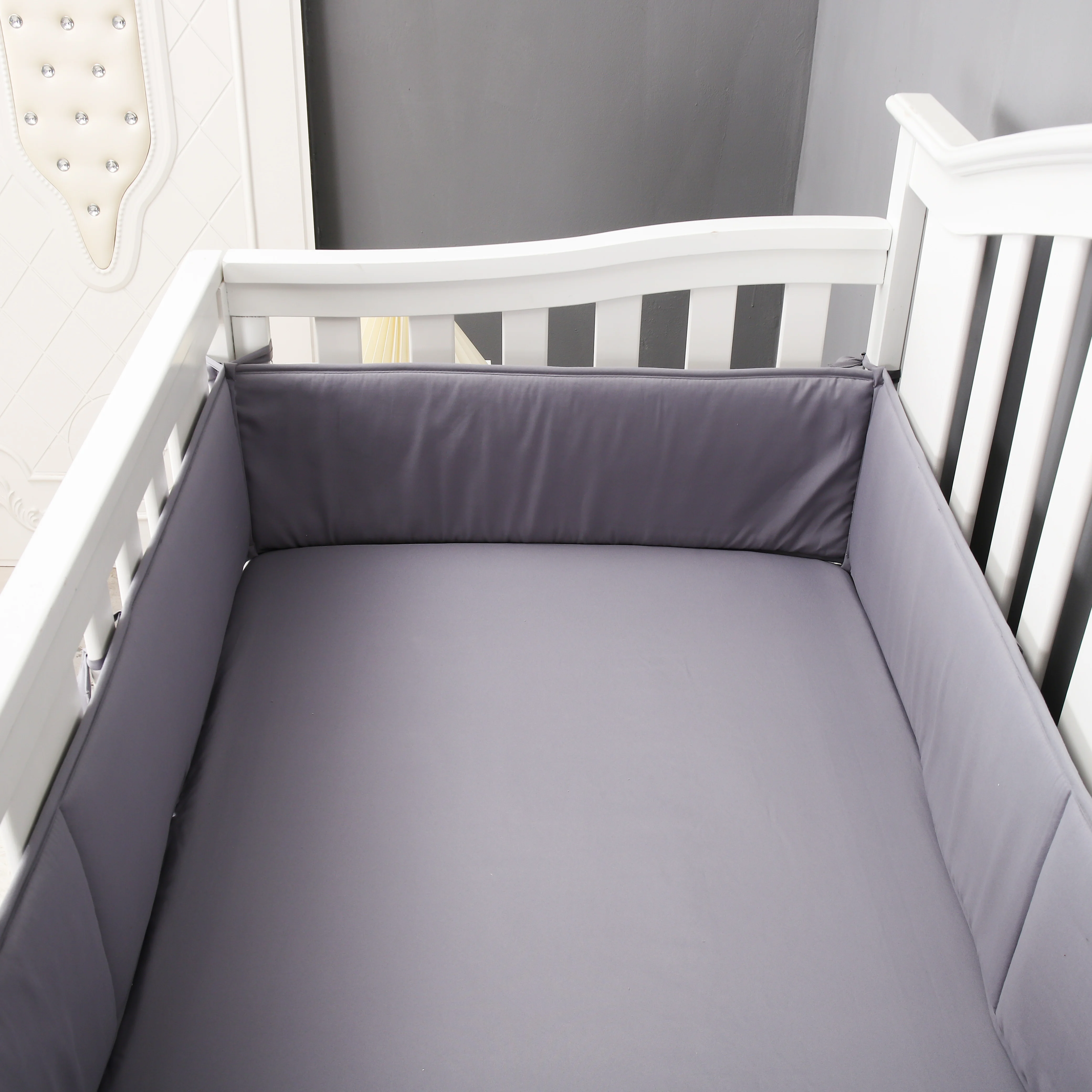 5 шт. однотонный комплект постельного белья для детской кроватки бампер защита (4
