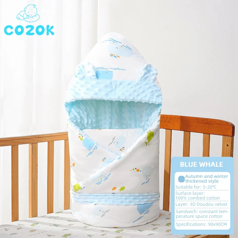 COZOK Baby Stroller Sleeping Bag Thickened Autumn Winter Sleep Bag Quilt Windproof And Anti Kick Cotton Blanket