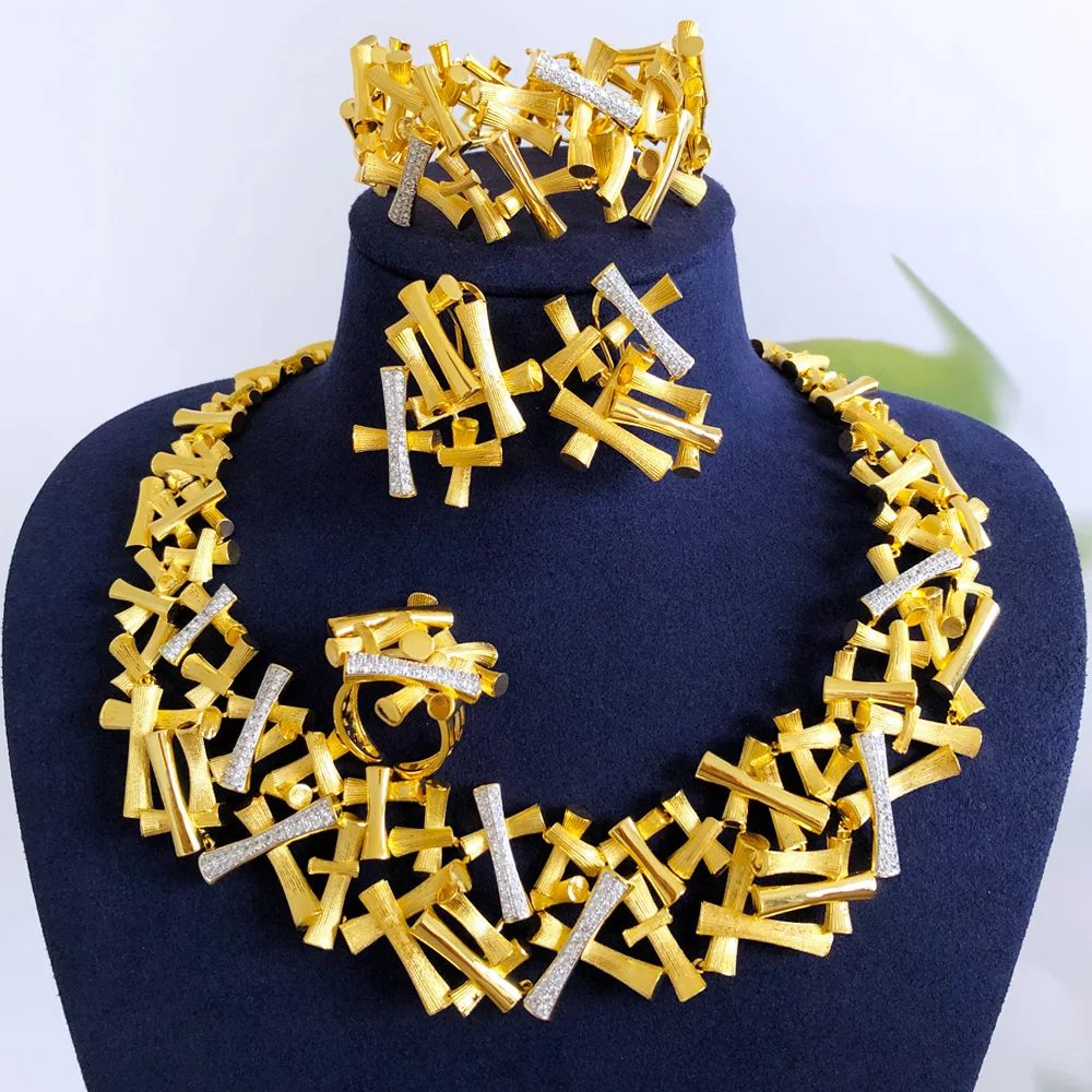 GODKI Новая мода бамбуковая кость африканский свадебный комплект ювелирных