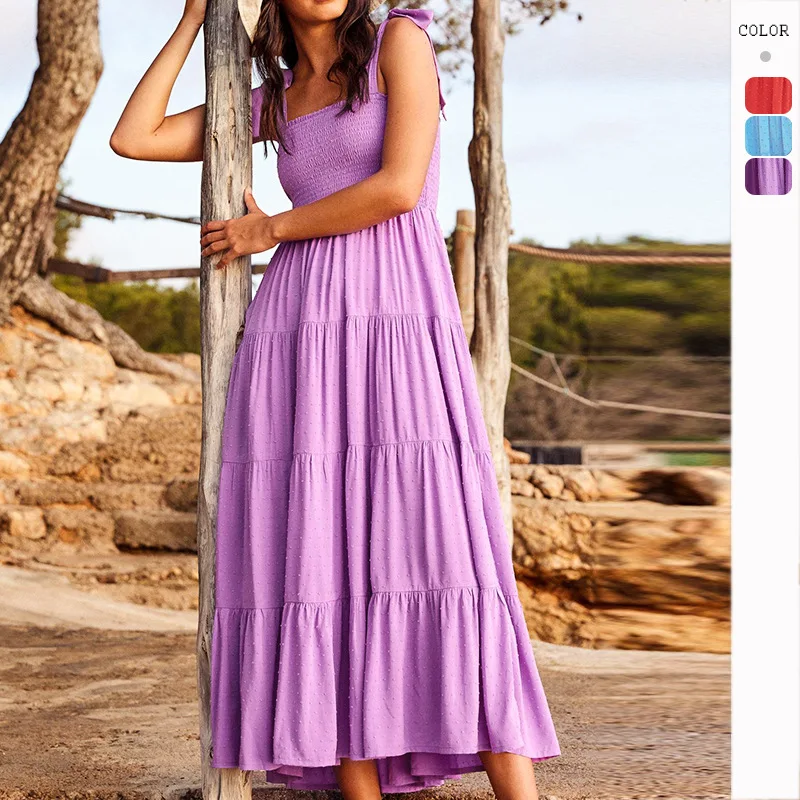 

2023 Summer Slip Sleeveless Backless Slim Sexy Maxi Dress Women Elegant Streetwear Party Clothing Concise Dress for Women