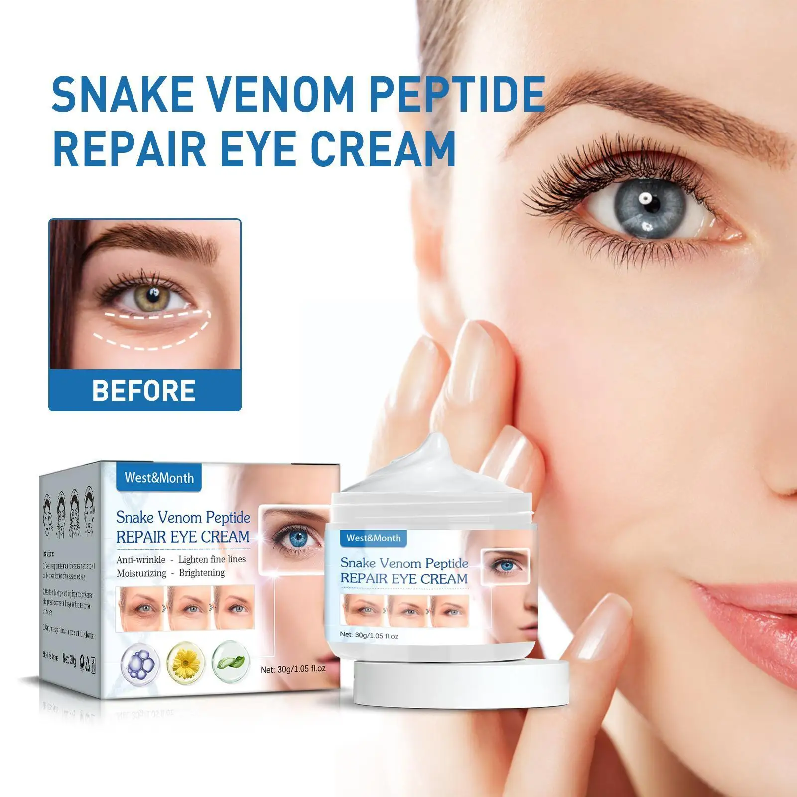 

Snake Venom Peptide Firming Eye Cream Moisturizes Dark Lines Remove Diminishes Anti Puffiness Wrinkles Smooth Circles 30g Q0S1