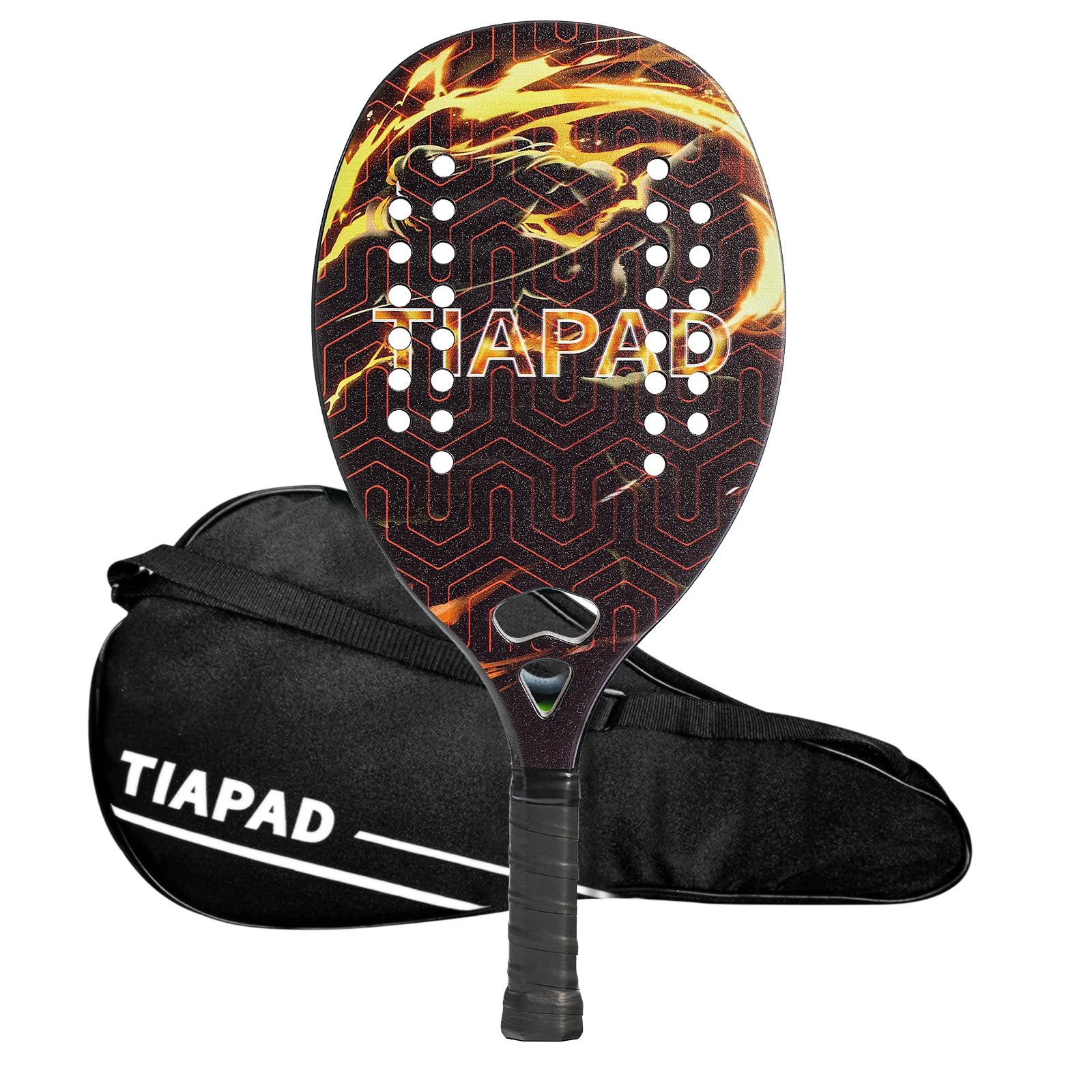 TIAPAD NEW Carbon Fiber Raquetes De Tênis De Praia Flame of Passion EVA Beach Tennis Paddle With Sweat Buffer Grip