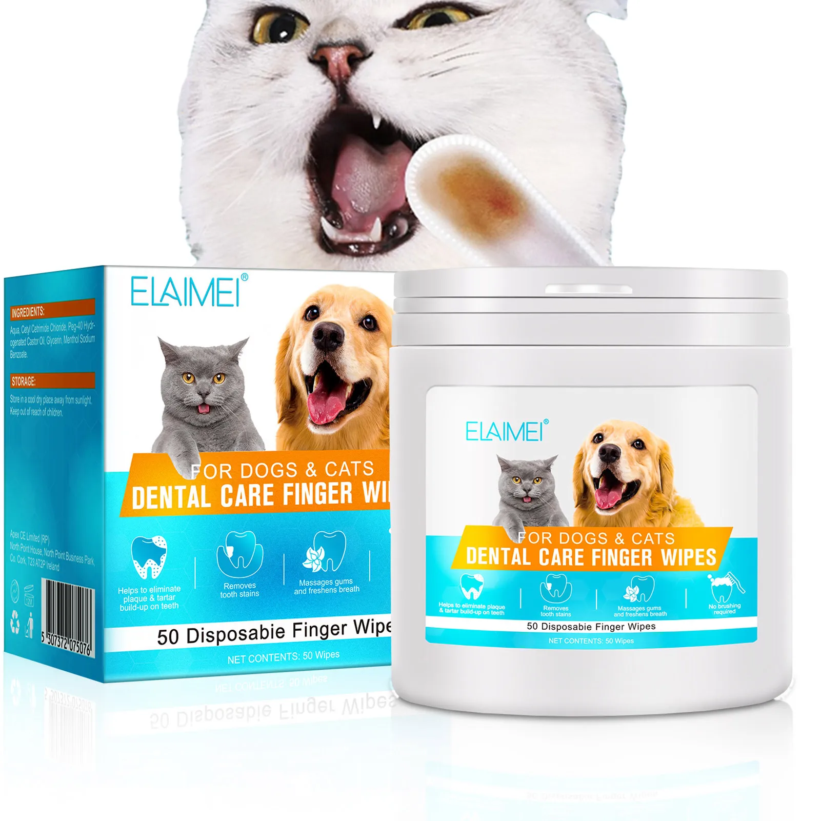 

Салфетка для удаления пятен на кошачьих и собак, 50 вкладышей