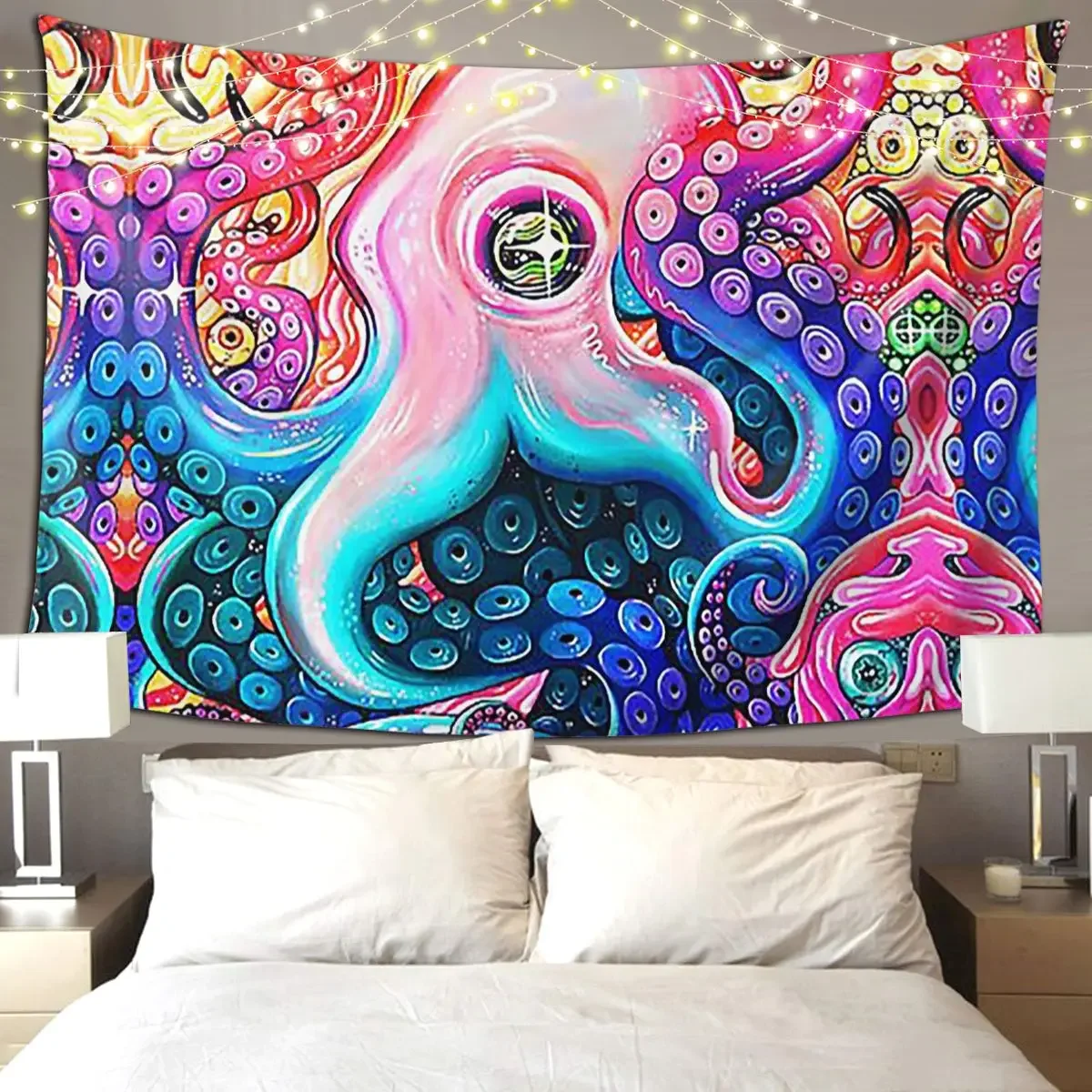 Блестящий гобелен Octopus U забавные настенные украшения для дома гобелены гостиной