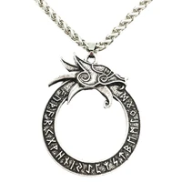 nostalgia norse dragon gothic accessories ouroboros pendant viking runes jewlery amulet talisman necklace men women